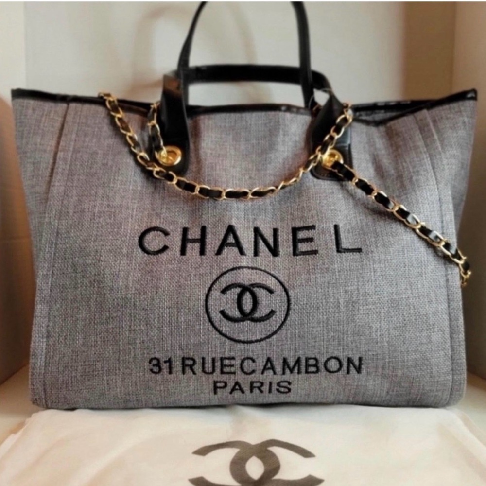 New Novelty CC Tote Bag Canvas Gray Large GWP / VIP